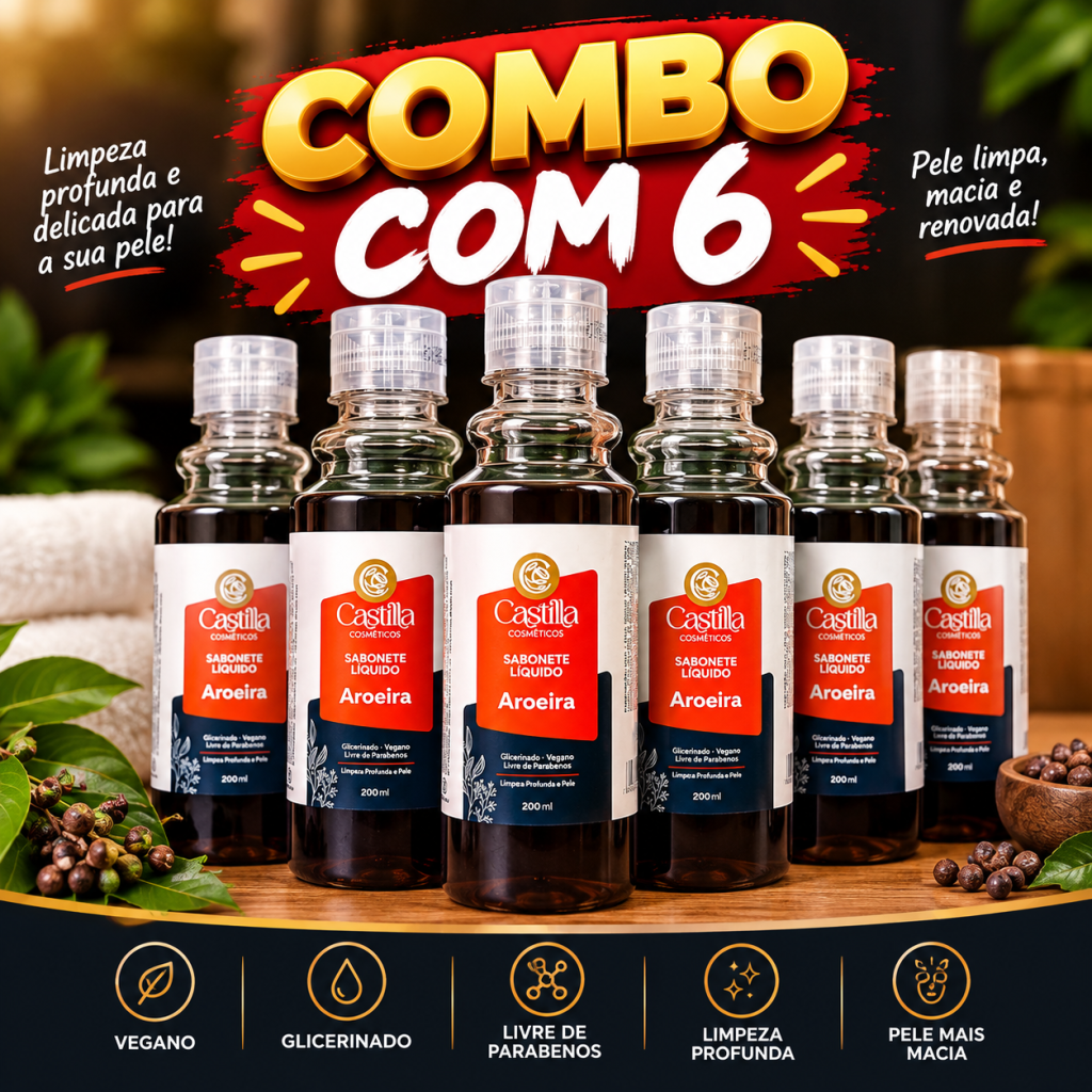 Combo 6 sabonete de aroeira 