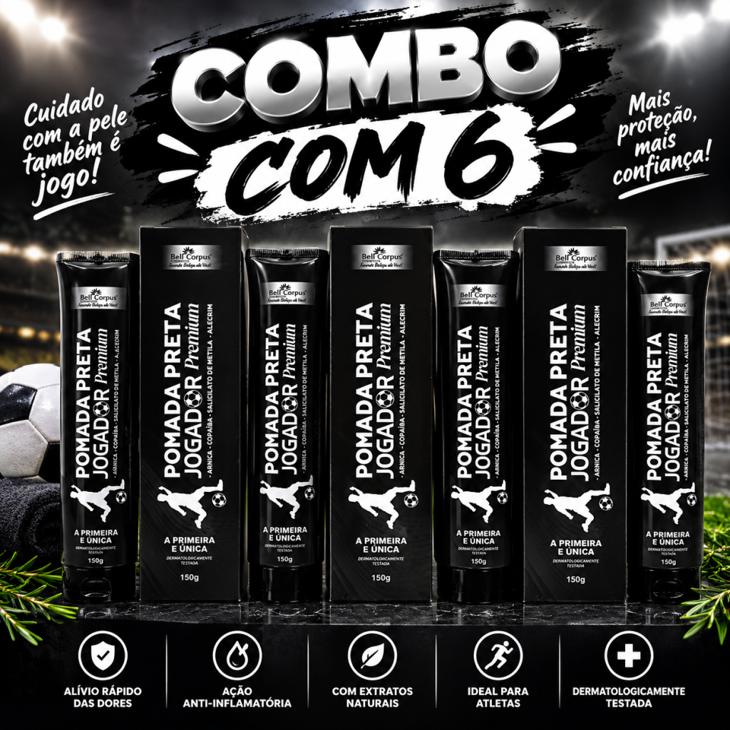 Combo 6 gel preto massageador 