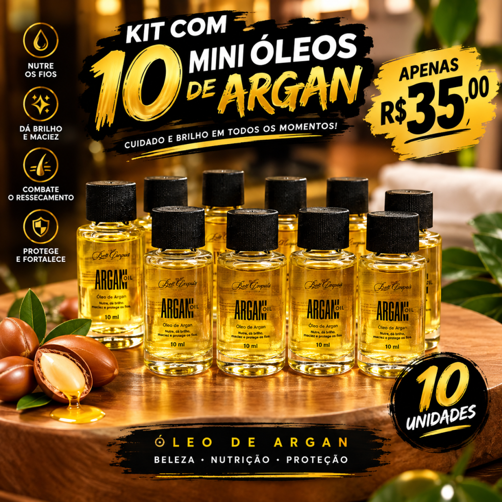 Combo 10 óleos de Argan 