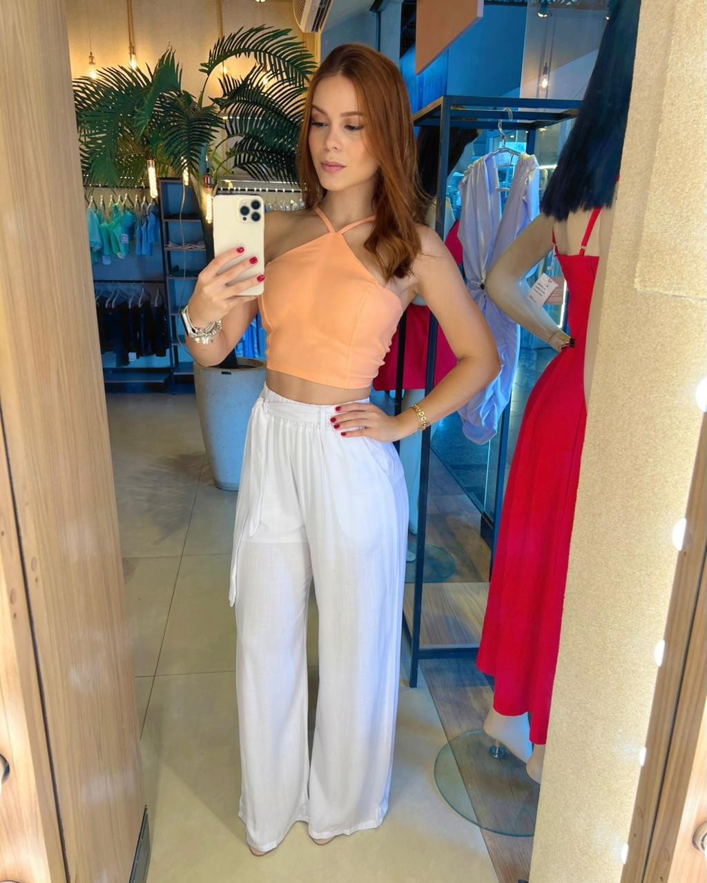 Cropped bengaline frente única