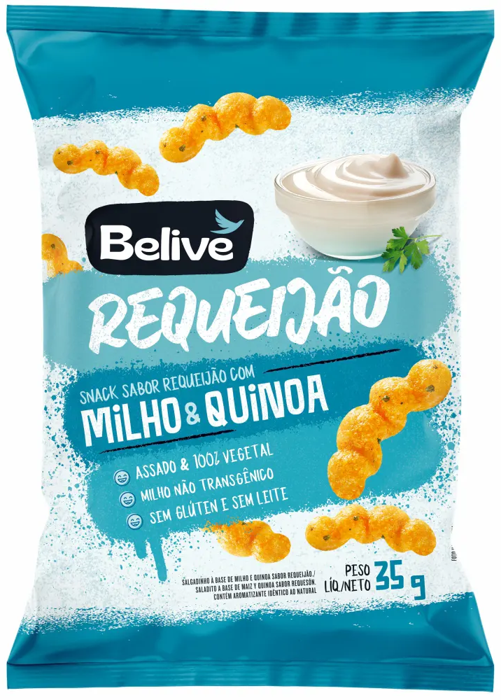 Salgadinho Requeijão c/ Milho & Quinoa - 25g - Belive