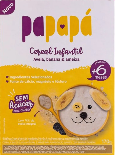 Cereal Infantil Aveia Banana e Ameixa - 170g - Papapá