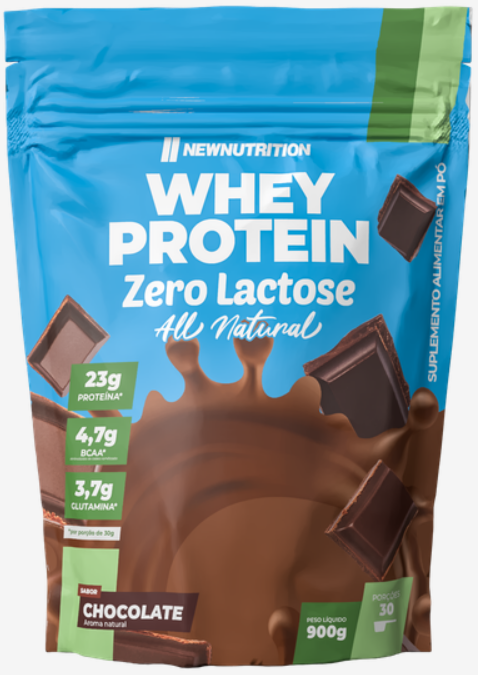Whey Protein Concentrado All Natural Zero Lactose Chocolate - 900g - Newnutrition