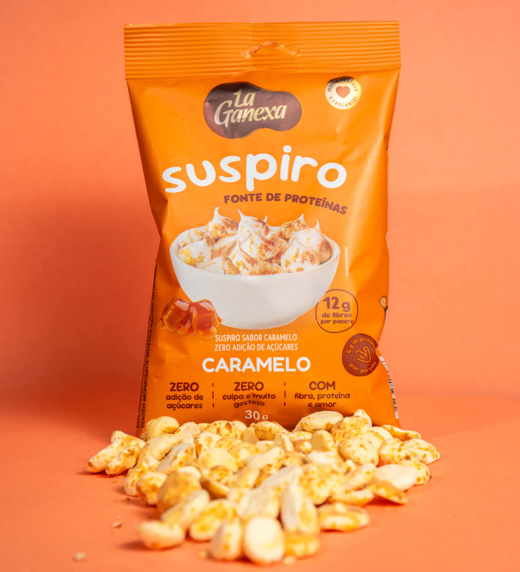 Suspiro Proteico Caramelo - 30g - La Ganexa 