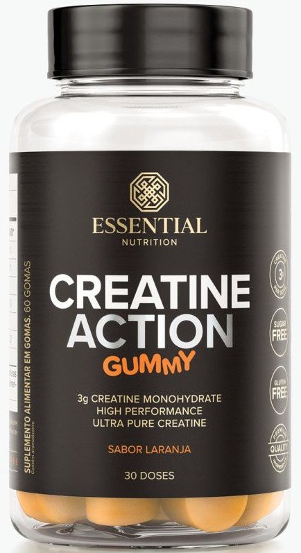 Creatine Action Gummy Laranja - 60 gomas - Essential