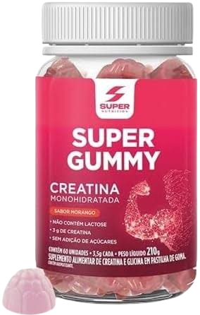 Creatina Gummy Morango - 60 gomas - Super Nutrition