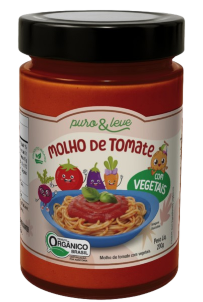 Molho de Tomate Com Vegetais Orgânico - 200g - Puro e Leve