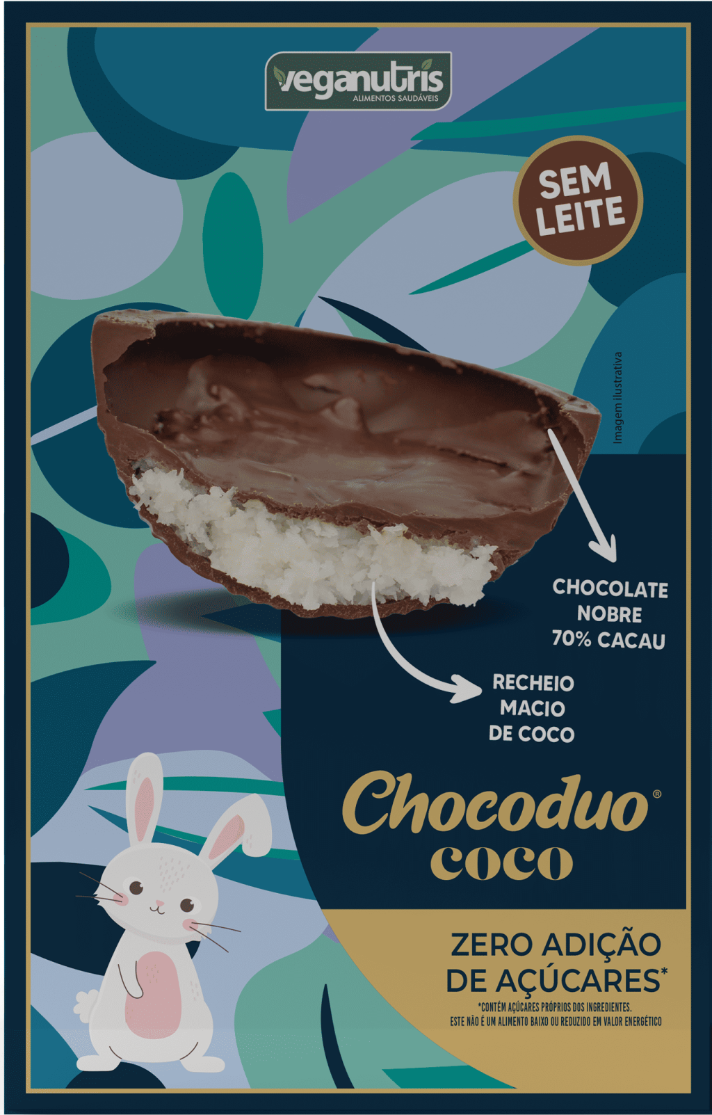 Ovo de Páscoa Chocoduo Coco - 200g - Veganutris