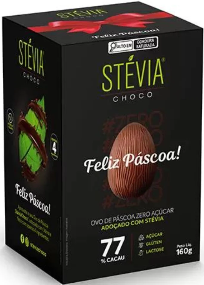 Ovo de Páscoa Zero Açúcar 77% - 160g - Stévia Choco