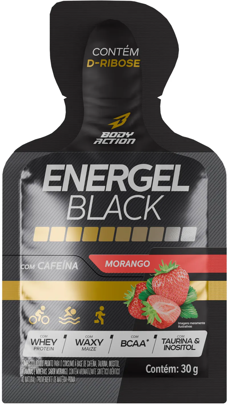 Energel Black Morango - 30g - Bodyaction