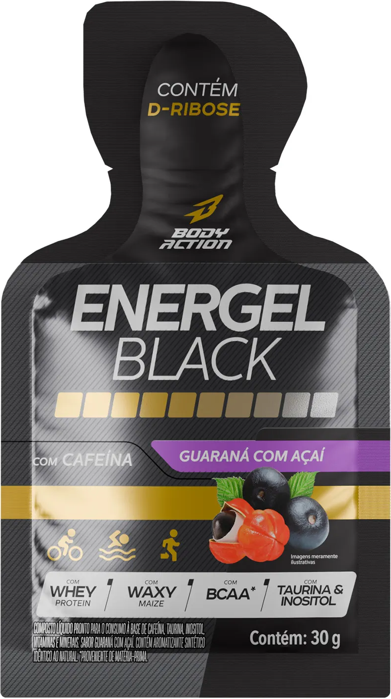 Energel Black Guaraná c/ Açaí - 30g - Bodyaction