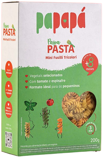 Papa Pasta Mini Fusilli Tricolori - 200g - Papapá 