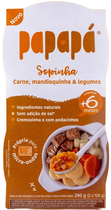 Sopinha de Carne, Mandioquinha e Legumes - 240g - Papapá 