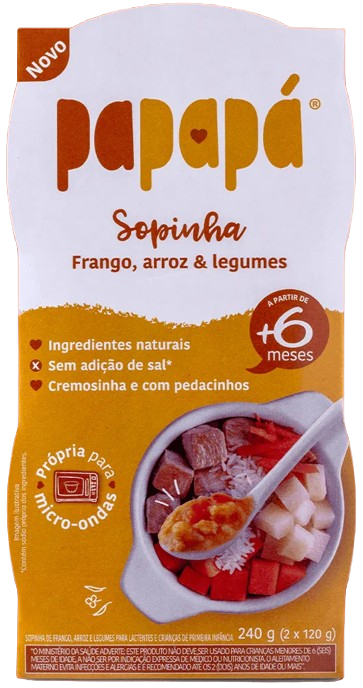 Sopinha Papapá de Frango, Arroz e Legumes 240g - Papapá