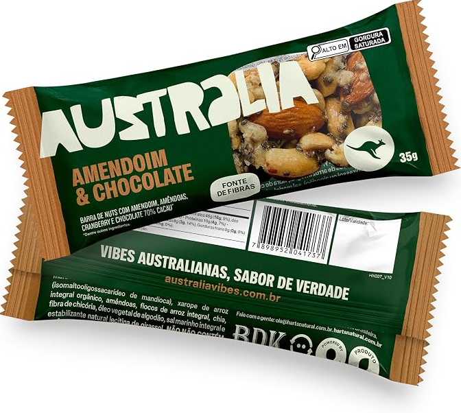 Barra de Cereal Amendoim e Chocolate - 35g - Hart’s