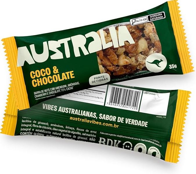Barra de Cereal Coco e Chocolate - 35g - Hart’s