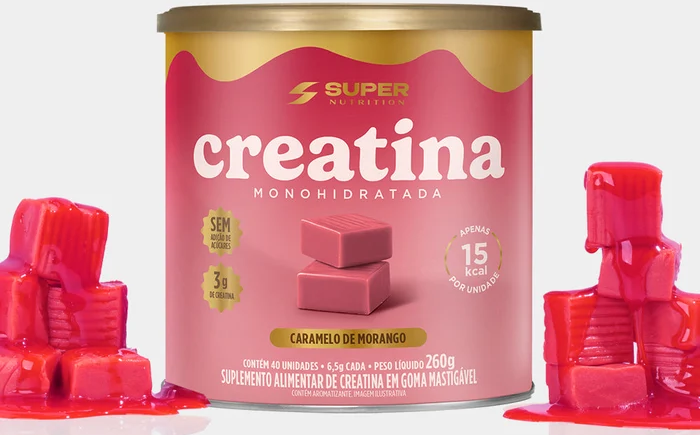 Creatina Dados de Morango - 260g - Super Nutrition