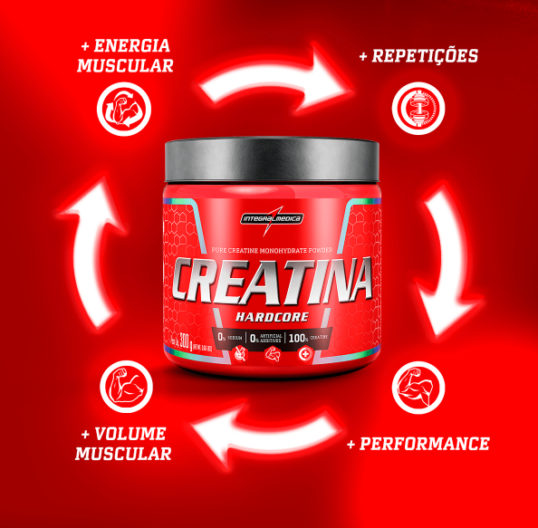 Creatina 100% Pura 300g Hardcore