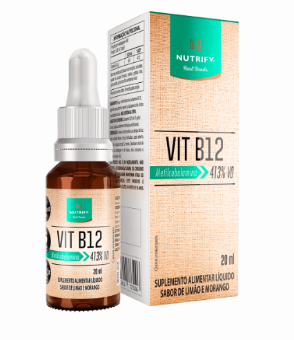 VIT B12 Líquida 20ml -  Limão e Morango