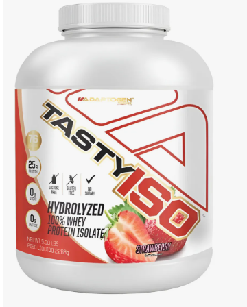 Tasty Iso 2,3kg Adaptogen- 100% Hidrolisado Isolado Importad Sabor Strawberry