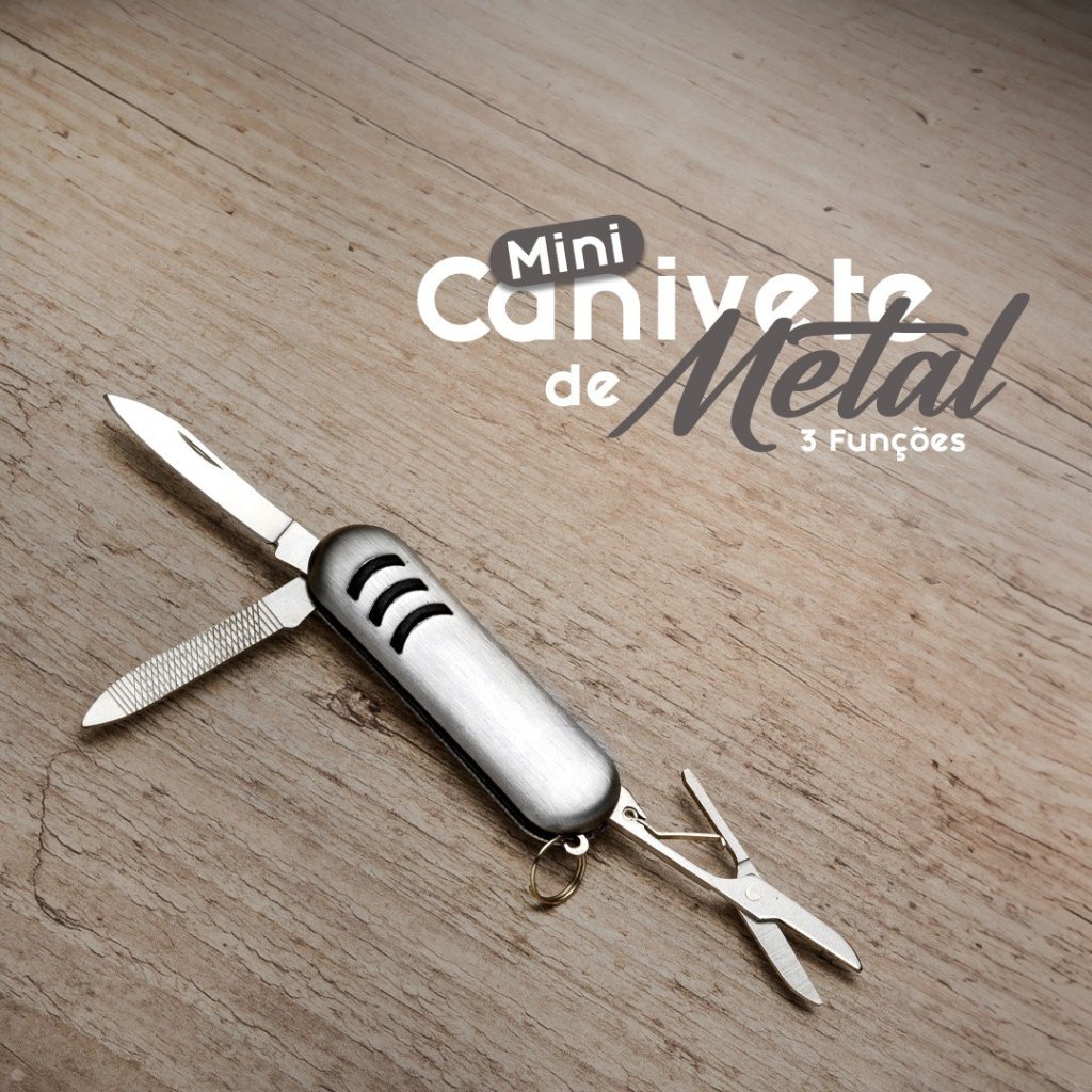 Mini Canivete de Metal 3 Funções