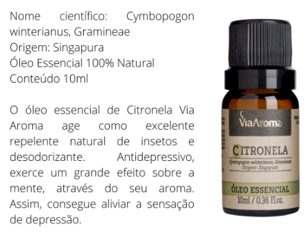 OLEO ESENCIAL CITRONELA VIA AROMA 10ML