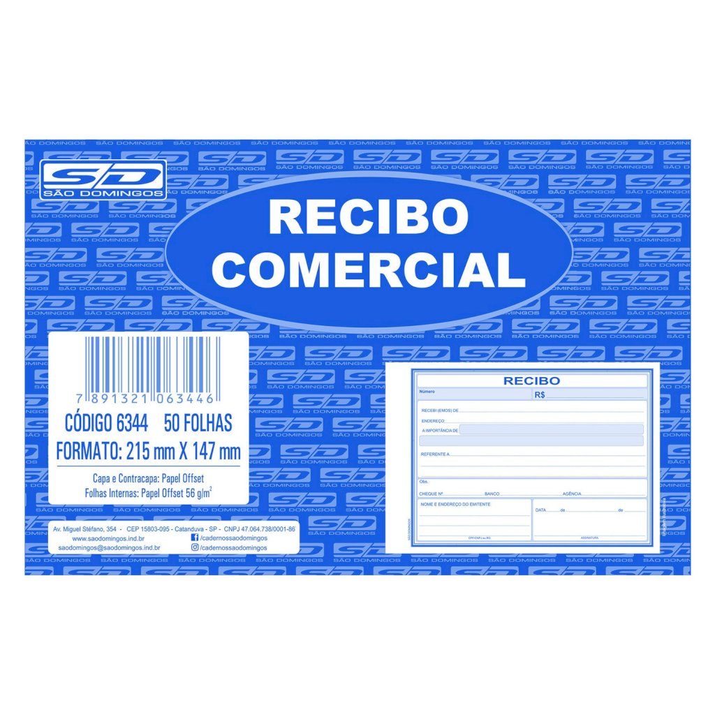 RECIBO COMERCIAL – 50 FLS