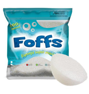 ESPONJA FACIAL VEGETAL ÁKORA BRANCA FOFFS