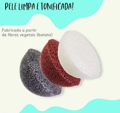ESPONJA FACIAL VEGETAL AKORA VERMELHA FOFFS