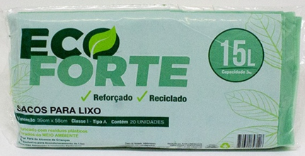 SACO DE LIXO REFORÇADO ECOFORTE ( 15LT )