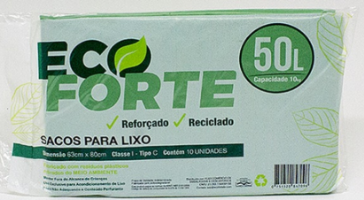 SACO DE LIXO REFORÇADO ECOFORTE  ( 50LT )