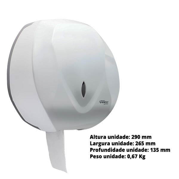 DISPENSER PAPEL HIGIENICO ROLAO BRANCO/PRETO VELOX - PREMISSE