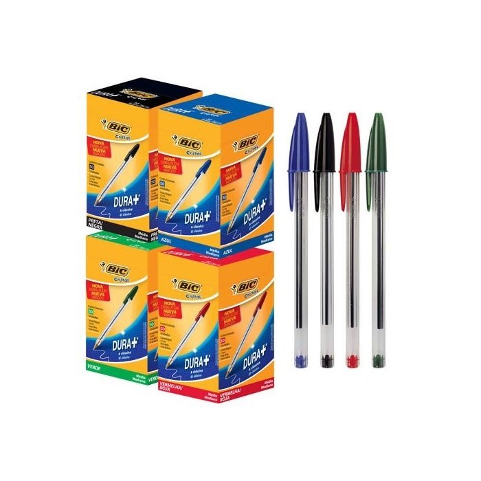 CANETA CRISTAL MED BIC 1 UND