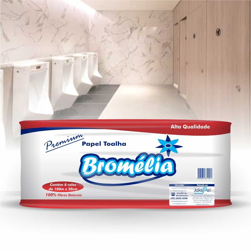 PAPEL TOALHA ROLO 6X200MT BROMELIA 100% CELULOSE 