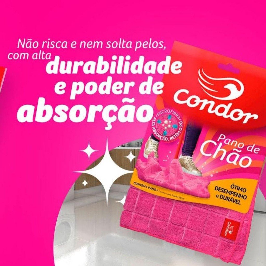 Pano Microfibra de Chão Condor 70cm x 50cm