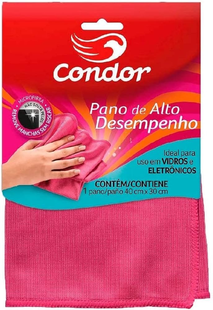 Pano De Alto Desempenho Multiuso Para Vidros E Eletrônicos Condor