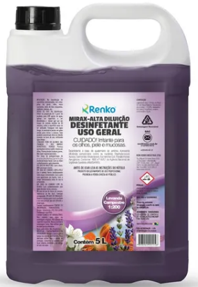 DESINFETANTE ALTA DILUIÇÃO MIRAX LAVANDA CAMPESTRE ( 5LT )