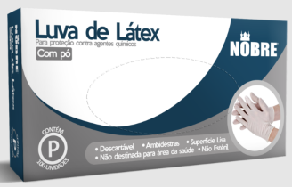 LUVA DESCARTÁVEL LATEX COM PÓ TAM P (CX 100UND)