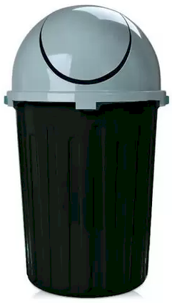 LIXEIRA PRETA E CINZA  BASCULANTE ARQUIPLAST 80LT