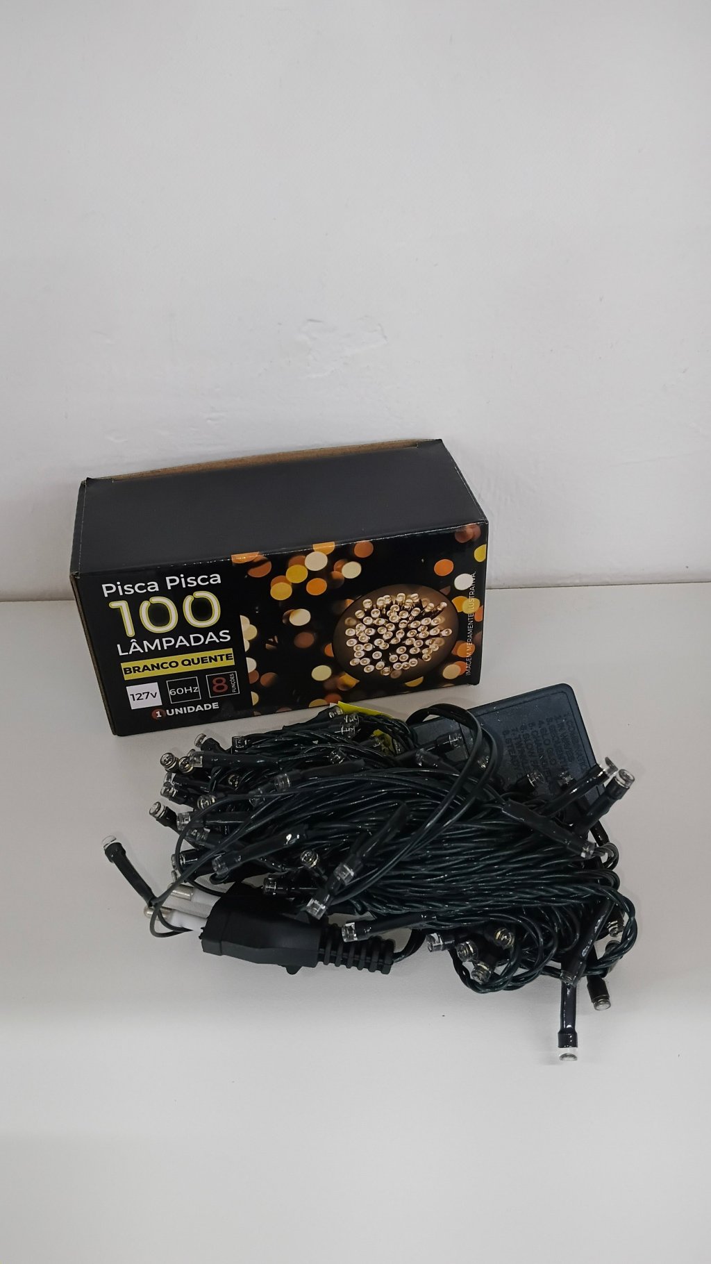 Pisca Led NW009C1001 Branco Quente 9m Fio verde