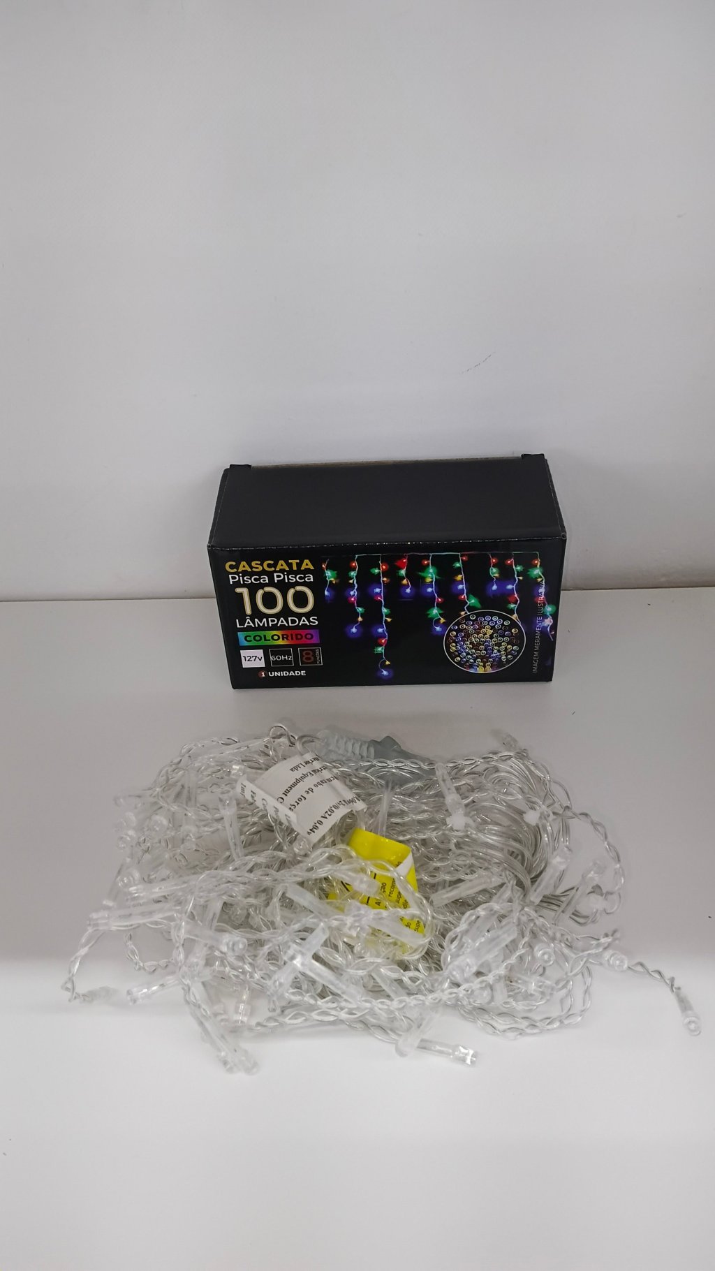 Cascata Led NW084M1001 Colorida 1,9m Fio Transparente