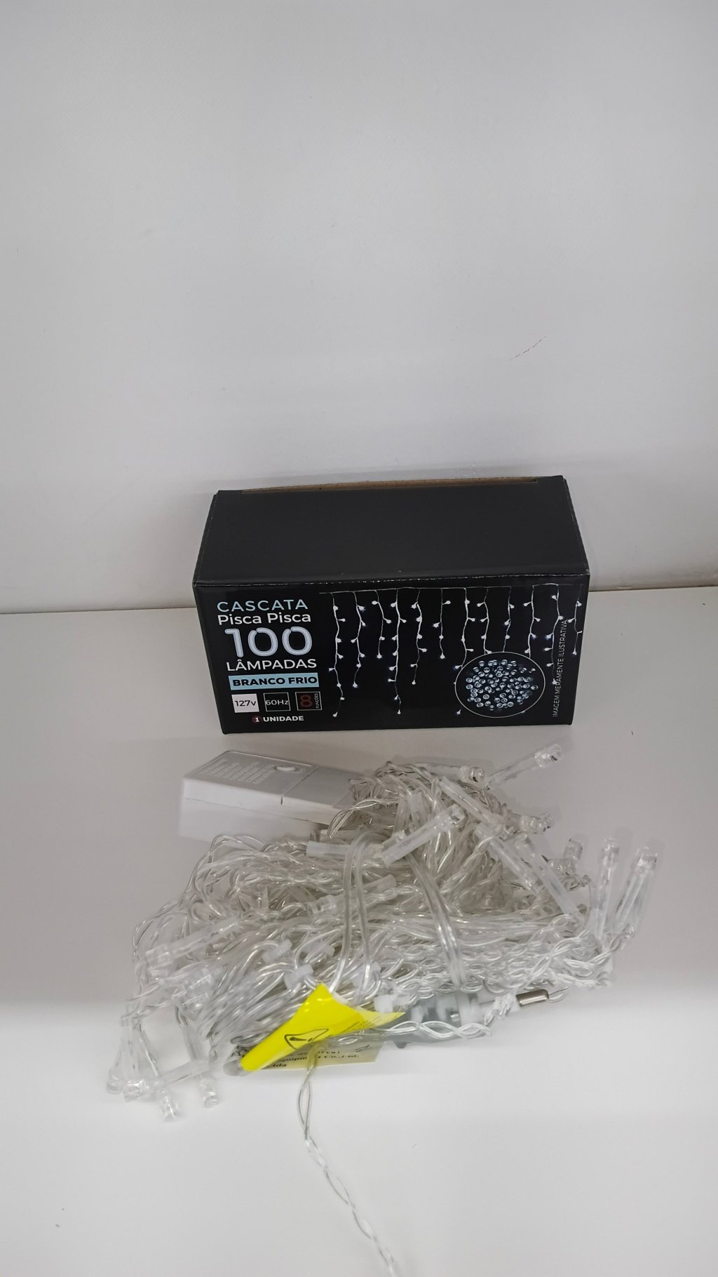 Cascata Led NW084C1001 Branco 1,9m Fio Transparente