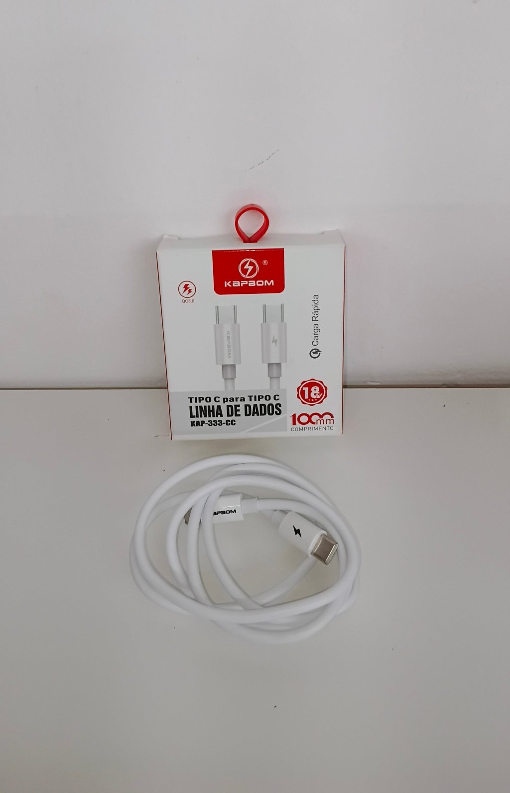 Cabo Tipo C/Tipo C KAP-333-C 1m 3.0A