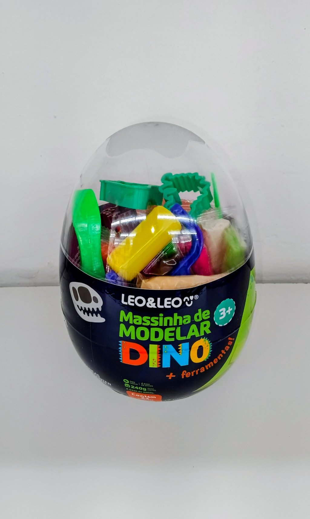 Kit Massinha de Modelar Dino 73537 c/24 Cores c/7 Ferramentas 240g