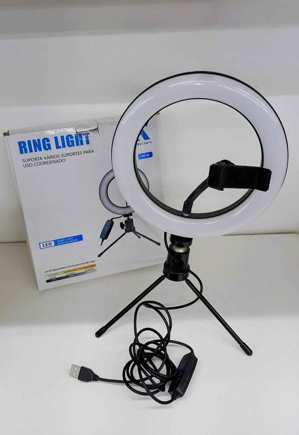 Ring Light c/Suporte MAX-RL 20cm