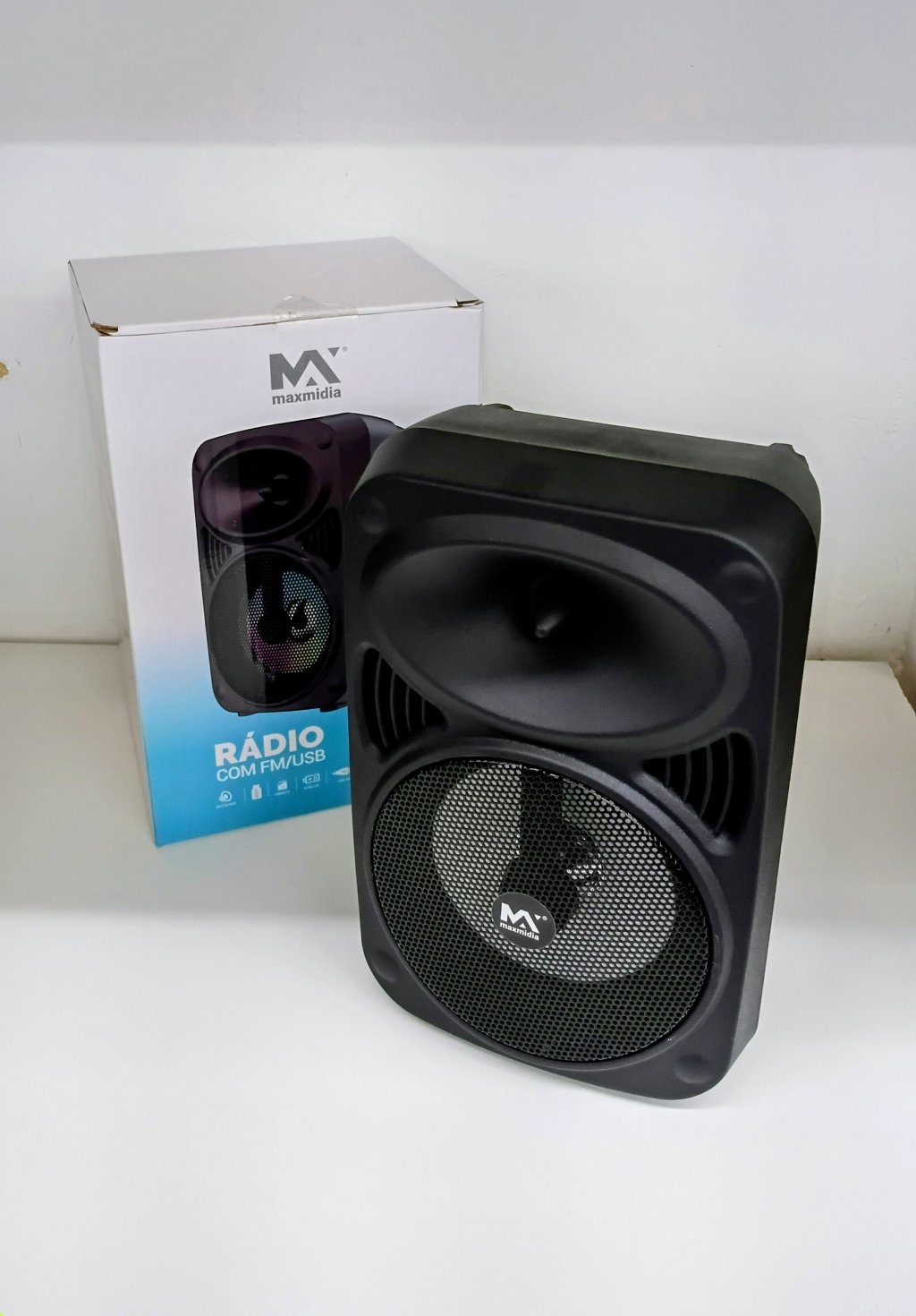 Caixa de Som Bluetooth MAX-340SP Recarregável 10W 19x12cm 