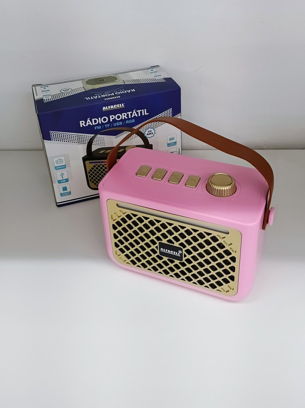 Caixa de Som Bluetooth AL56006 Recarregável 5W 9x13cm 