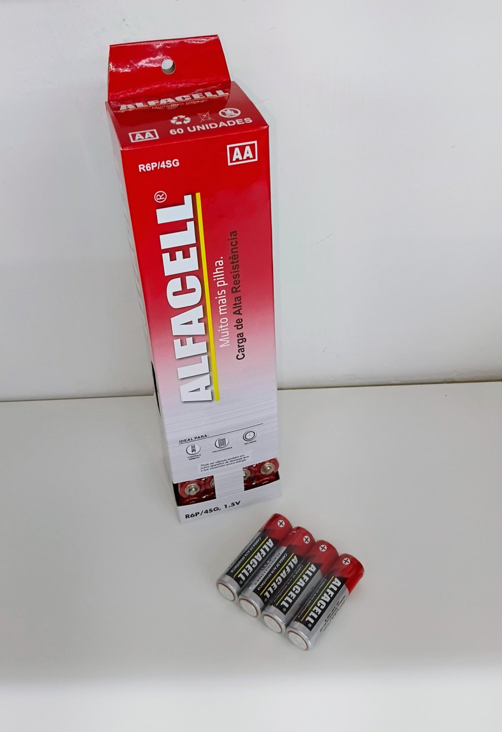 Pilha Alfacell R6P/4SG AA c/60 