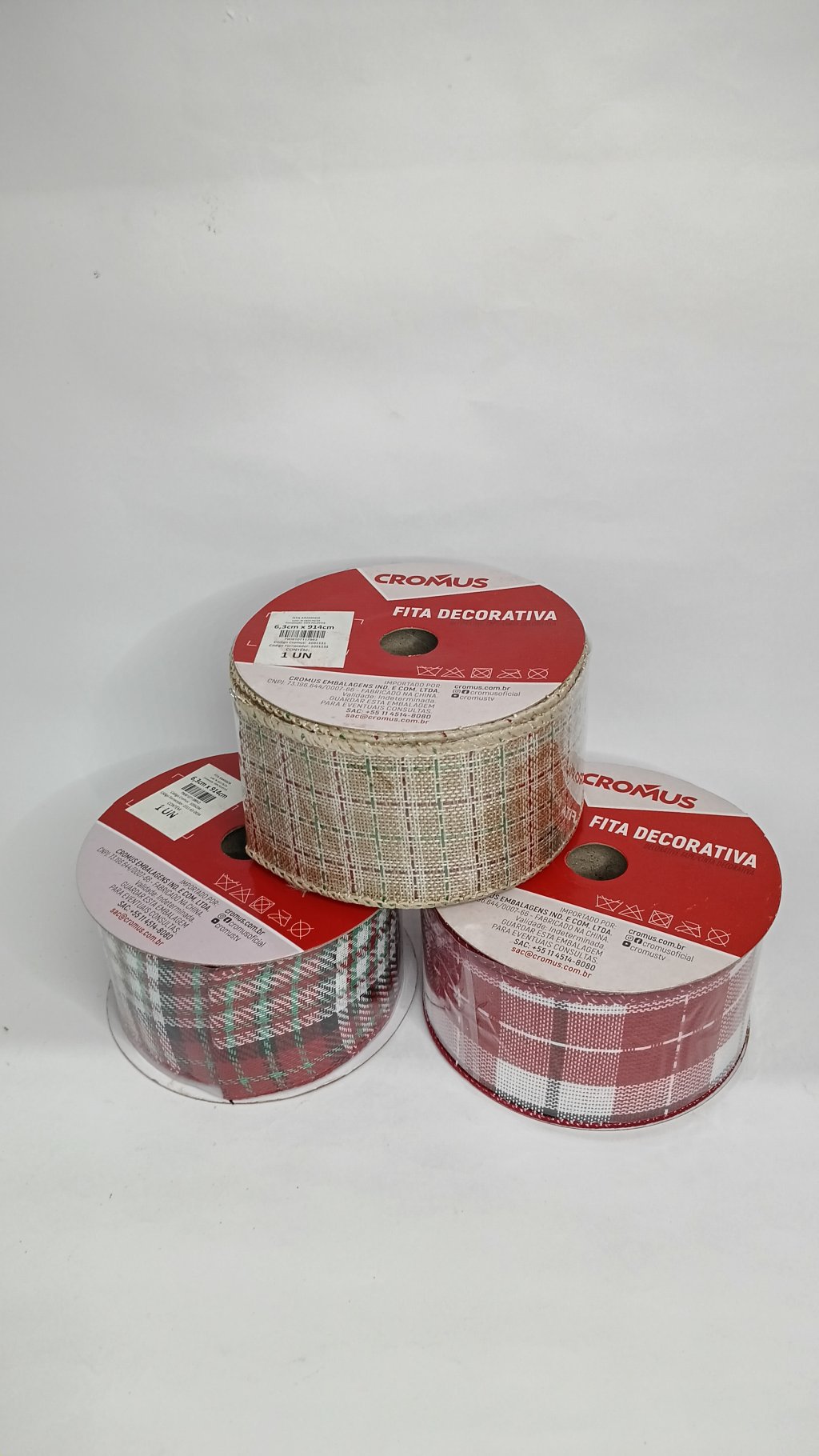 Fita Decorada Natal 53611 6,3cm X 914cm