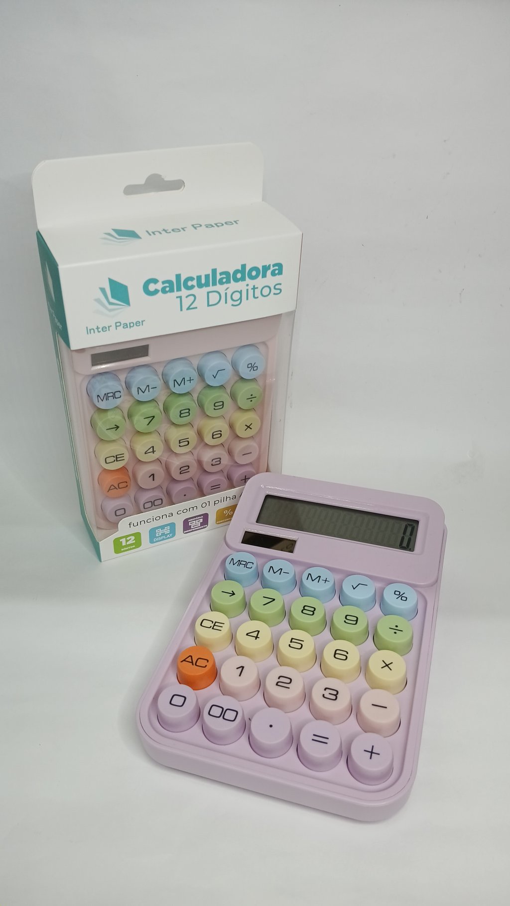 Calculadora a Pilha e Solar HE86502 11x17cm